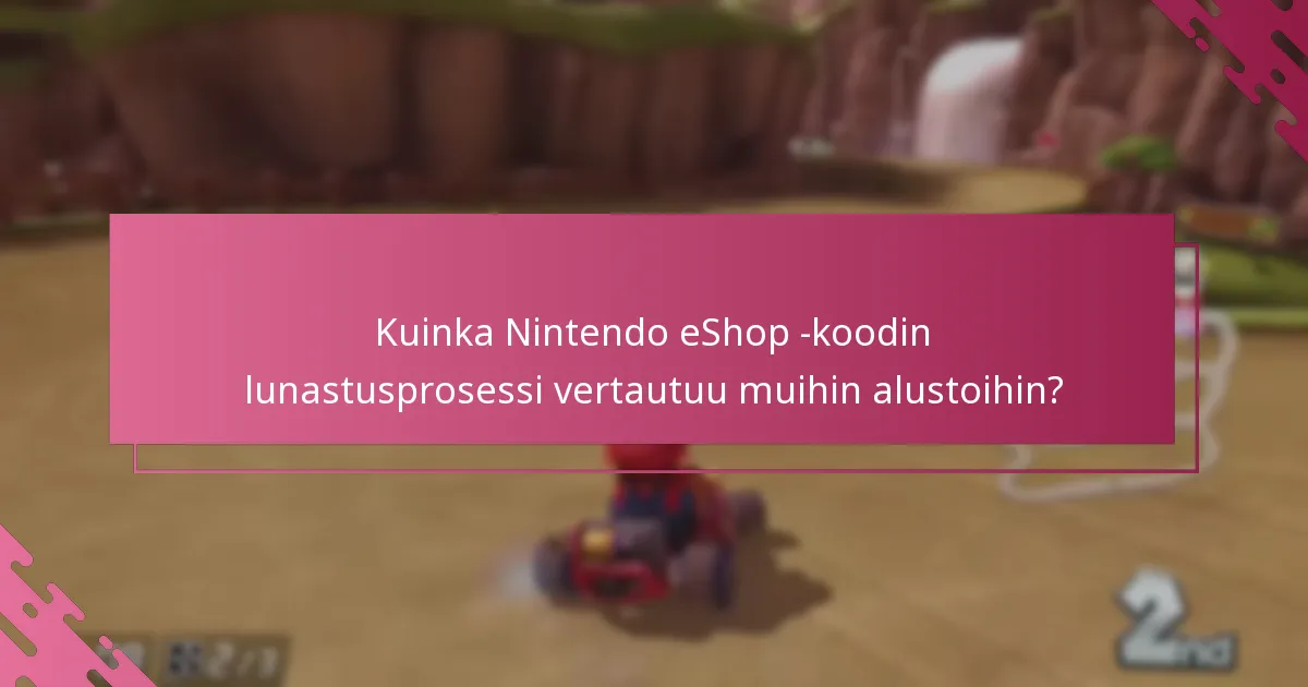 Mitkä ovat vaatimukset Nintendo eShop -koodien lunastamiselle?